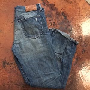 Polo jeans with patches (intentional patches)